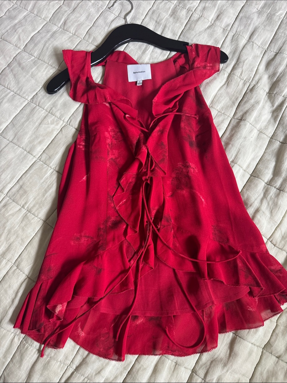 Reformation Paulette Top Red - Size 2 - Picture 4 of 9